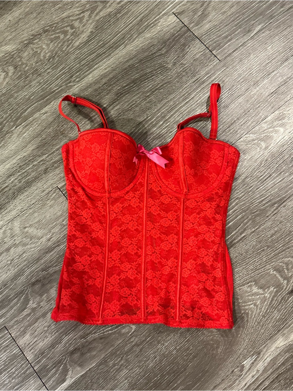 Victoria's Secret sexy little things red lace corset top 36c Halloween costume